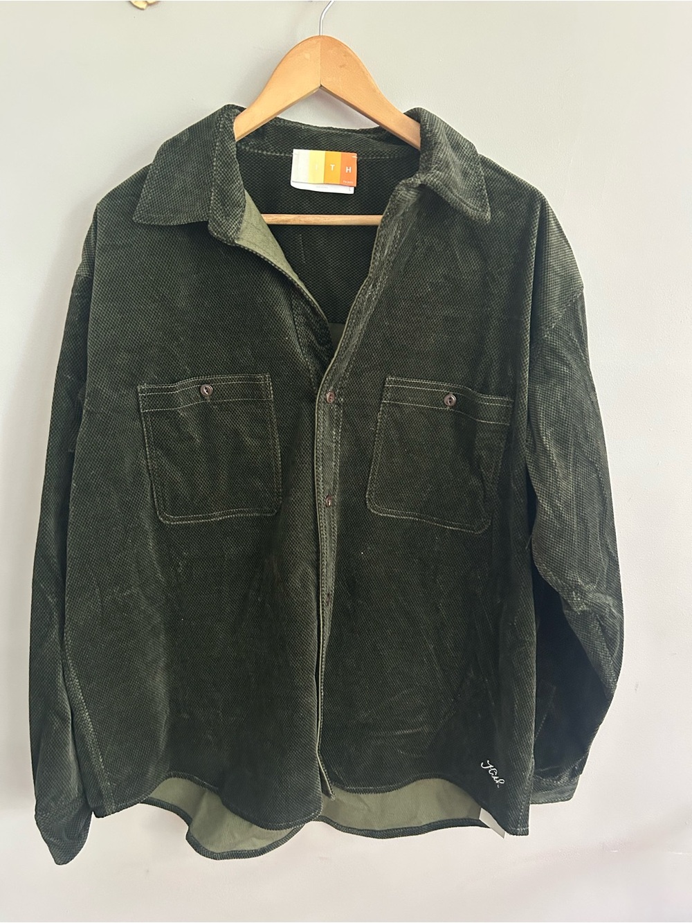NWT KITH Velour Tweed Apollo Shirt- Cypress